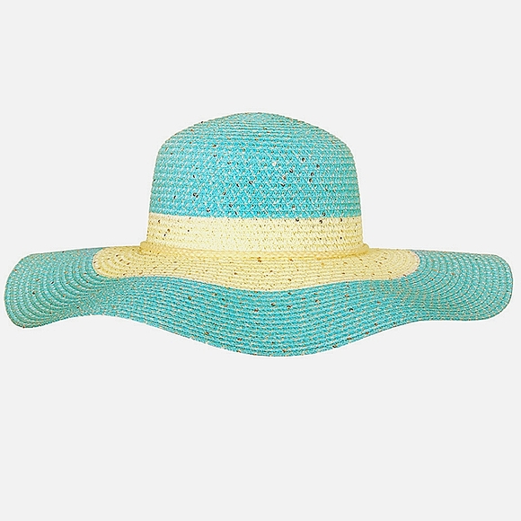 Turquoise Wide Brim Floppy Summer Hat Beach Church Reception Party Brunch NWT - Picture 7 of 9